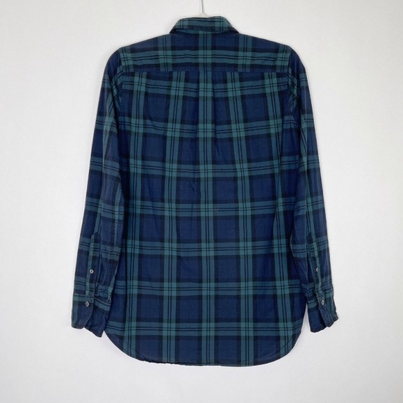 J. Crew Plaid Chevron Beaded Pocket Half Button Shirt 12 - Picture 2 of 7